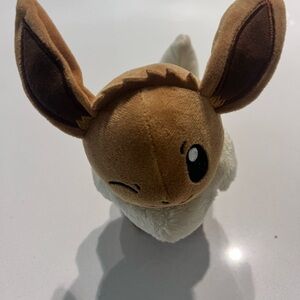 Pokemon Eevee Plush Stuffed Animal‎  Small Open Mouth Smiling Toy